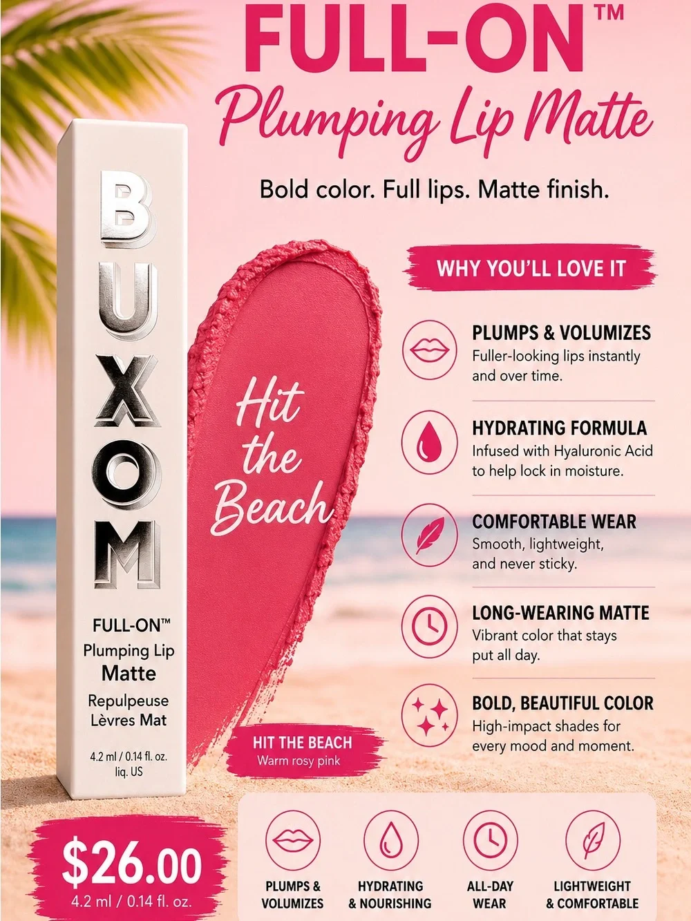 Buxom Full-On Plumping Lip Matte — Hit the Beach